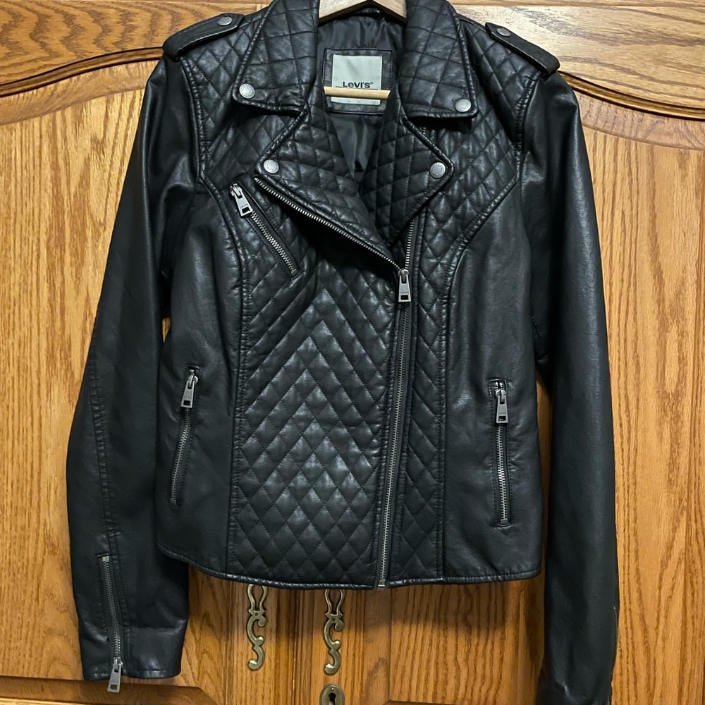 Levi’s Faux Leather Black Biker Jacket